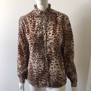 Vintage animal print blouse